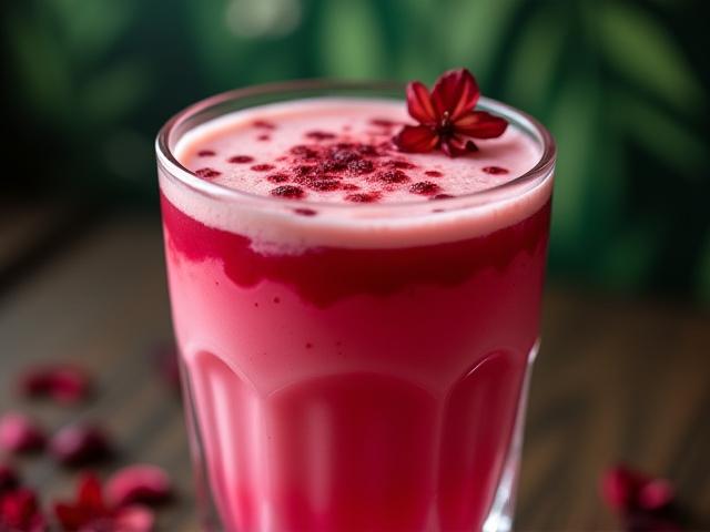 El Beso del Colibrí, un latte helado de hibisco y cardamomo