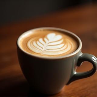 Cappuccino con arte latte complejo